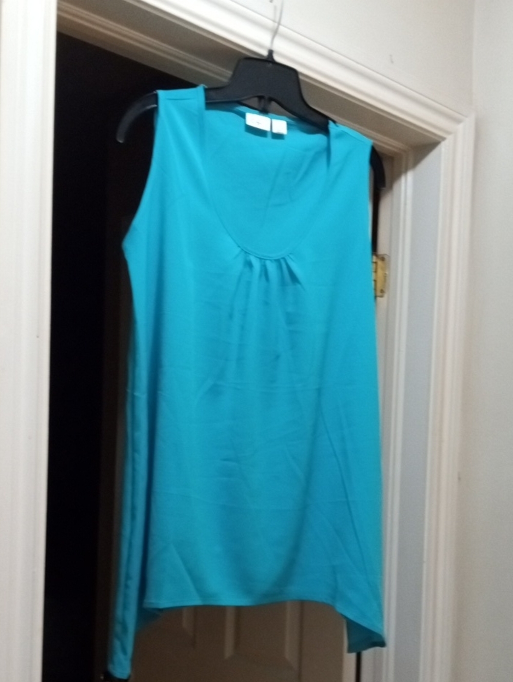 $5>>Cato Turquoise Scoop Neck Sleeveless Top